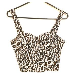 Leopard Bustier Crop Top